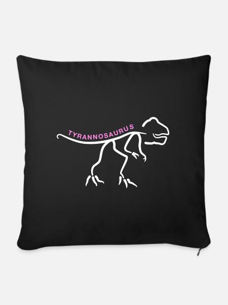 Dinosaurier Tyrannosaurus Dino Liniengrafik - Sofakissenbezug 45 x 45 cm - Schwarz