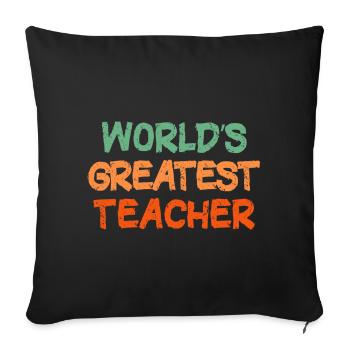 Colourful Handwritten Teacher Tribute - Sofa pillowcase 17,3'' x 17,3'' (45 x 45 cm) - black - Front