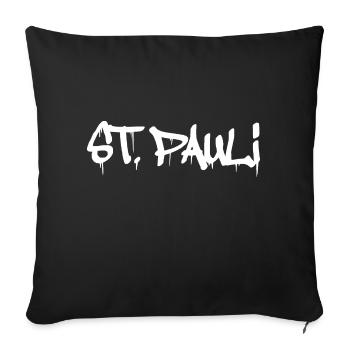 St. Pauli Hamburg Sankt Pauli - Sofa pillowcase 17,3'' x 17,3'' (45 x 45 cm) - black - Front