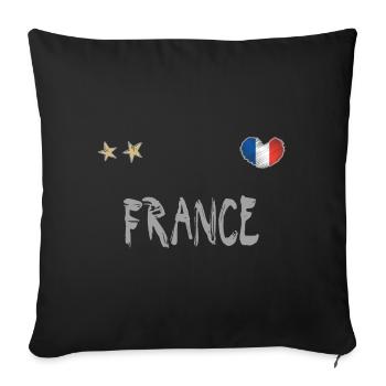 Maillot de football France Drapeau français - Housse de coussin décorative 45 x 45 cm - noir - Devant