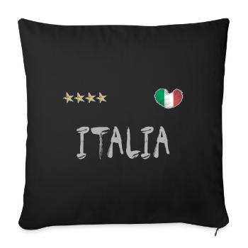 Maillot de football Italie Drapeau italien - Housse de coussin décorative 45 x 45 cm - noir - Devant