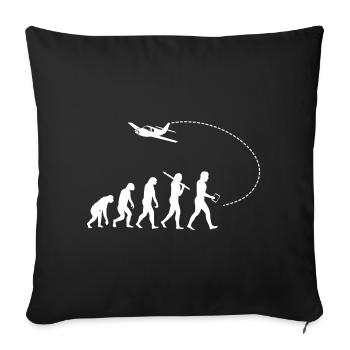 Evolution des Piloten - Sofakissenbezug 45 x 45 cm - Schwarz - Vorne