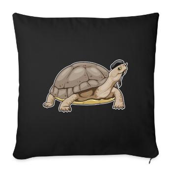 Turtle Painter Brush Painting - Sofa pillowcase 17,3'' x 17,3'' (45 x 45 cm) - black - Front