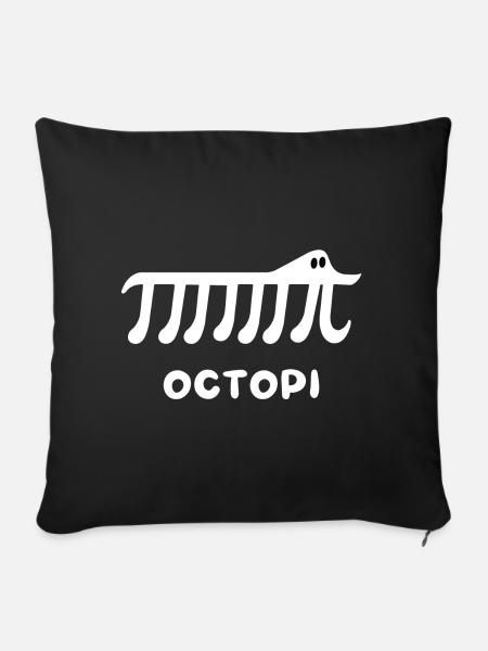 Funny Pi Math Design - Octopi math - Sofa pillowcase 17,3'' x 17,3'' (45 x 45 cm) - black