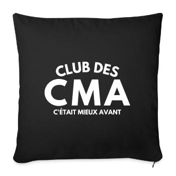 retraité, c'était mieux avant, séniors - Housse de coussin décorative 45 x 45 cm - noir - Devant