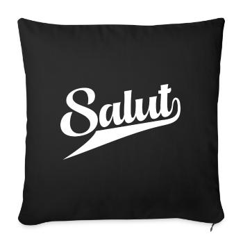 Salut Grafik T-Shirt - Sofakissenbezug 45 x 45 cm - Schwarz - Vorne