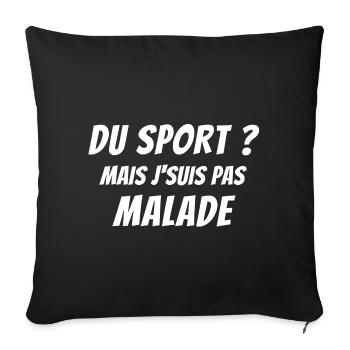 sport, sport humour, sportif du dimanche - Housse de coussin décorative 45 x 45 cm - noir - Devant