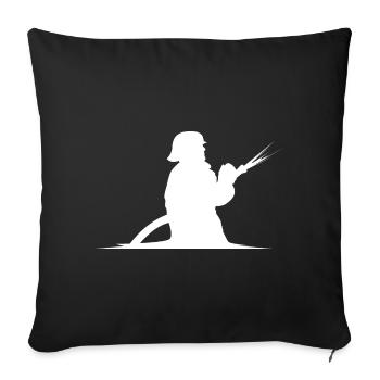 Firefighter Hose Extinguish Fire Brigade Symbol - Sofa pillowcase 17,3'' x 17,3'' (45 x 45 cm) - black - Front