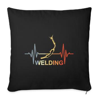 J’adore le soudage - Housse de coussin décorative 45 x 45 cm - noir - Devant