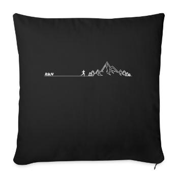Trail Run Ultra Running Mountain Trekking Running - Sofa pillowcase 17,3'' x 17,3'' (45 x 45 cm) - black - Front