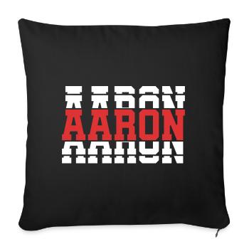 malietta Aaron T-Shirt Geschenkidee gestapelter Text - Sofakissenbezug 45 x 45 cm - Schwarz - Vorne