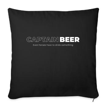Captain Beer Desing - Sofa pillowcase 17,3'' x 17,3'' (45 x 45 cm) - black - Front