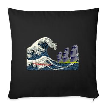 Big Wave Hokusai statues easter island chile - Sofa pillowcase 17,3'' x 17,3'' (45 x 45 cm) - black - Front
