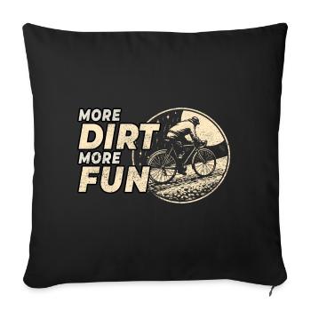 Gravier vintage Rouler Plus de terre Plus d’aventure amusante - Housse de coussin décorative 45 x 45 cm - noir - Devant