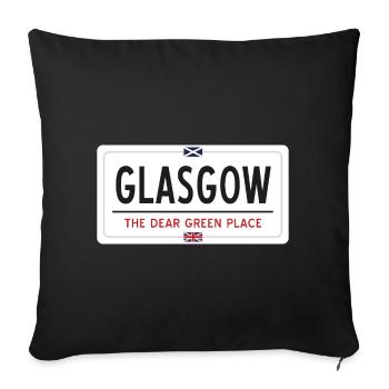 Glasgow Ortsnamensschild - Sofakissenbezug 45 x 45 cm - Schwarz - Vorne
