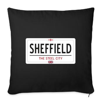 Sheffield town sign - Sofa pillowcase 17,3'' x 17,3'' (45 x 45 cm) - black - Front