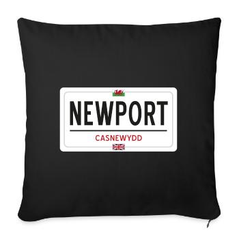 Newport town sign - Sofa pillowcase 17,3'' x 17,3'' (45 x 45 cm) - black - Front