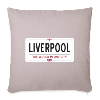 Nom de la ville de Liverpool - Housse de coussin décorative 45 x 45 cm - taupe clair - Devant