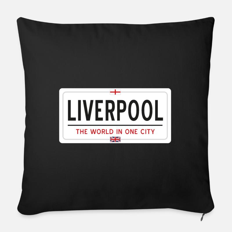 Name der Stadt Liverpool - Sofakissenbezug 45 x 45 cm - Schwarz
