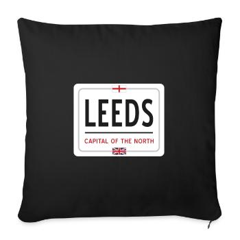 Leeds town sign - Sofa pillowcase 17,3'' x 17,3'' (45 x 45 cm) - black - Front