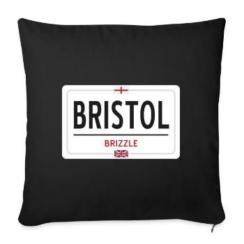 Ortsschild von Bristol - Sofakissenbezug 45 x 45 cm - Schwarz - Vorne