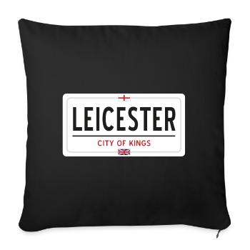 Leicester town sign - Sofa pillowcase 17,3'' x 17,3'' (45 x 45 cm) - black - Front