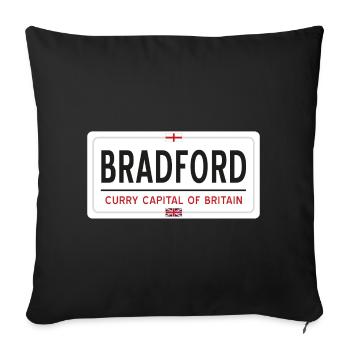 Bradford town sign - Sofa pillowcase 17,3'' x 17,3'' (45 x 45 cm) - black - Front