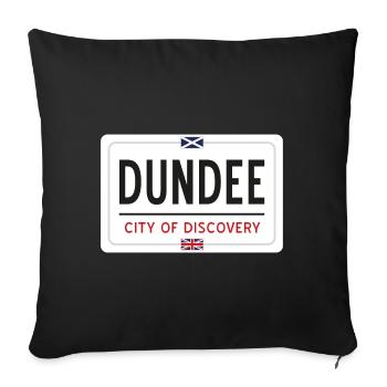 Dundee Ortsschild - Sofakissenbezug 45 x 45 cm - Schwarz - Vorne