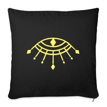 Yellow Eye of Horus - Sofa pillowcase 17,3'' x 17,3'' (45 x 45 cm) - black - Front