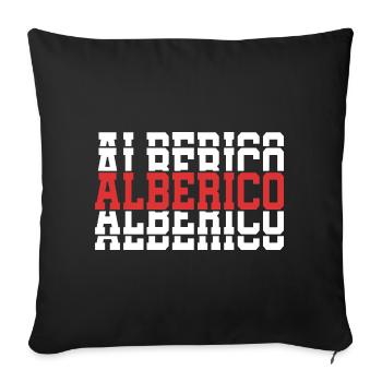 Alberico t-shirt gift t-shirt stacked text - Sofa pillowcase 17,3'' x 17,3'' (45 x 45 cm) - black - Front
