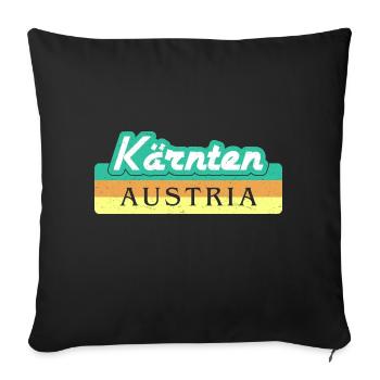 Carinthie Autriche Drapeau Armoiries Montagnes - Housse de coussin décorative 45 x 45 cm - noir - Devant