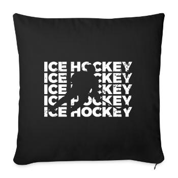 Hockey sur glace - Housse de coussin décorative 45 x 45 cm - noir - Devant