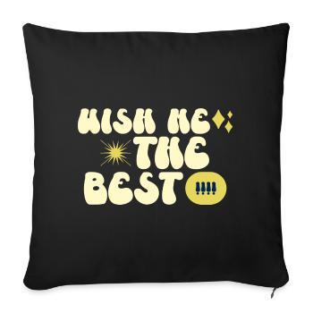 Wish me the best - Housse de coussin décorative 45 x 45 cm - noir - Devant