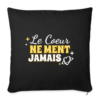 The Heart Never Lies - Sofa pillowcase 17,3'' x 17,3'' (45 x 45 cm) - black - Front