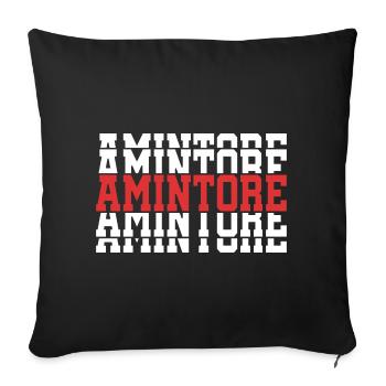 Amintore t-shirt gift t-shirt stacked text - Sofa pillowcase 17,3'' x 17,3'' (45 x 45 cm) - black - Front
