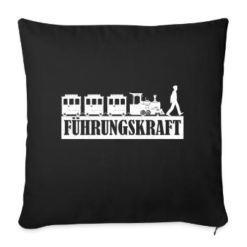 Chef de file du chemin de fer miniature - Housse de coussin décorative 45 x 45 cm - noir - Devant