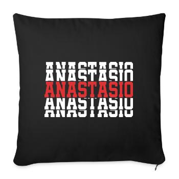t-shirt Anastasio t-shirt gift stacked text - Sofa pillowcase 17,3'' x 17,3'' (45 x 45 cm) - black - Front