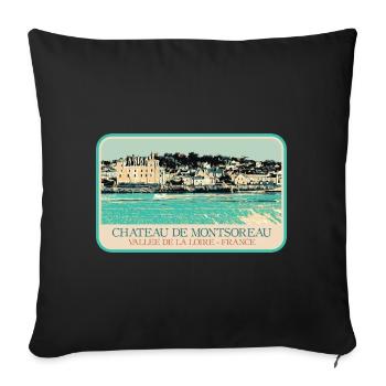 Château de Montsoreau, Vallée de la Loire - Housse de coussin décorative 45 x 45 cm - noir - Devant
