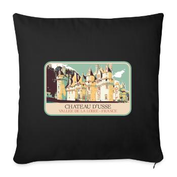 Château d'Ussé, Loire-Tal - Sofakissenbezug 45 x 45 cm - Schwarz - Vorne