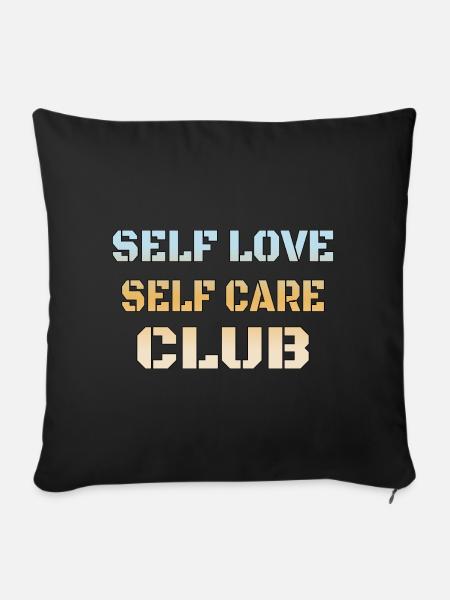 Selbstliebe Affirmationen - Sofakissenbezug 45 x 45 cm - Schwarz