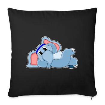 Éléphant drôle - Housse de coussin décorative 45 x 45 cm - noir - Devant