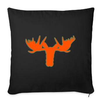 Moose head – majesty of the Scandinavian forests - Sofa pillowcase 17,3'' x 17,3'' (45 x 45 cm) - black - Front