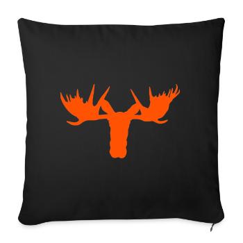 Moose head – majesty of the Scandinavian forests - Sofa pillowcase 17,3'' x 17,3'' (45 x 45 cm) - black - Front