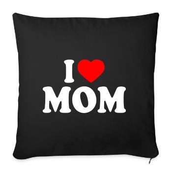 I love mom - Housse de coussin décorative 45 x 45 cm - noir - Devant