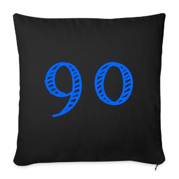 90. 90 YEARS. 90th ANNIVERSARY. 90 YEARS ANNIVERSARY. - Sofa pillowcase 17,3'' x 17,3'' (45 x 45 cm) - black - Front