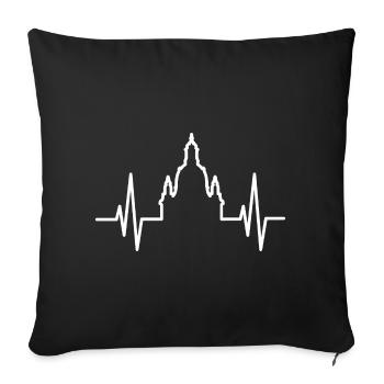 Herzschlag Dresden Frauenkirche Puls Stadt Liebe - Sofa pillowcase 17,3'' x 17,3'' (45 x 45 cm) - black - Front