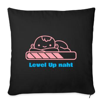 Level Up, Bald-Papa! - Sofakissenbezug 45 x 45 cm - Schwarz - Vorne