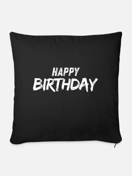 Happy Birthday - Sofakissenbezug 45 x 45 cm - Schwarz