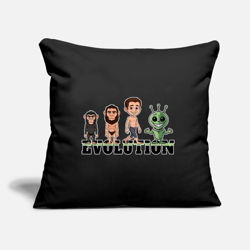 Évolution Alien Housse de coussin décorative 45 x 45 cm