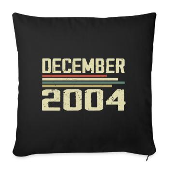 Décembre 2004 Vintage Rétro Anniversaire - Housse de coussin décorative 45 x 45 cm - noir - Devant